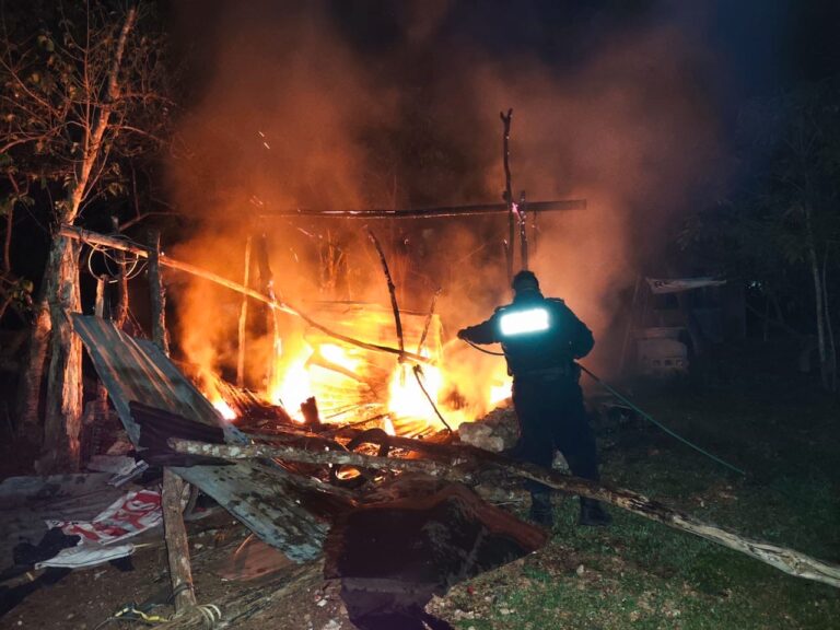 Fuego consume cocina en Tizimín; solo se reportan pérdidas materiales